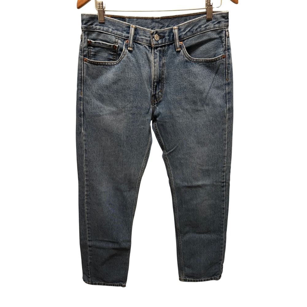 Levis Jeans Men 32x32 Blue 505 Regular Fit Straight Leg Medium Wash Denim